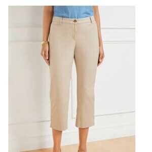 NWT Talbots Perfect Skimmer Slim Leg Pedal Pusher Pants Size 10 in Tan cotton